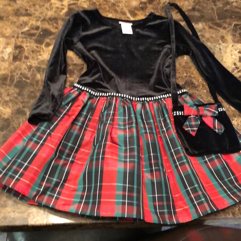 NWOT girls 4T  Christmas dress with purse